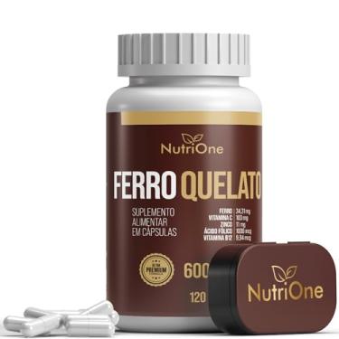 Imagem de Fórmula Premium Ferro Quelato + Vitamina C, Zinco, Metilfolato e Vitamina B12 120 Cápsulas - Nutrione