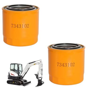 Imagem de Filtro de óleo 7343102 compatível com mini escavadeira Bobcat E32 E35 E42 E45 E50 E55 Spin-on #OE 7343102 (conjunto de 2)