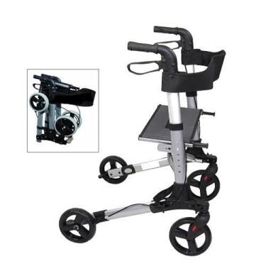 Imagem de Andador 4 Rodas Prata Superlux para idosos