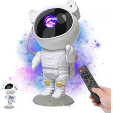 Imagem de Top Projetor Galáxia Astronauta Premium Luz Noturna Infantil Estrelas Verdes 7 Efeitos Nebulosa Controle Remoto Timer Quarto Decoração Criativa Relaxante Presente Cinema Festa Adulto Criança