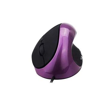 Imagem de Mouse Ergonômico, Mouse óptico Vertical Mouse Ergonômico Com Fio Mouse USB Design Elegante Mouse óptico de Túnel do Carpo para Uso Confortável Roxo para Laptop PC Computador