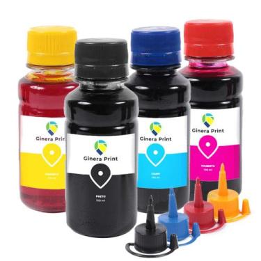 Imagem de Kit 4 Tintas Compatível Canon G3110 100ml Ginera Print