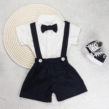 Imagem de Conjunto Infantil Menino Mauricinho Camisa Social Com Gravata Mais Sho