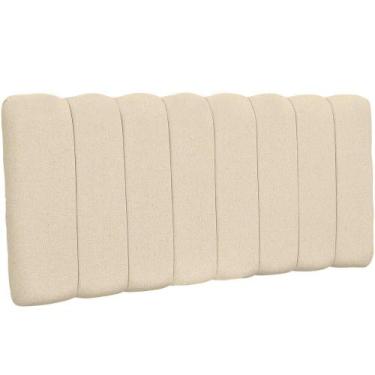 Imagem de Cabeceira Cama Box Painel Casal 140 cm Dubai W01 Linho Cru - Lyam Deco