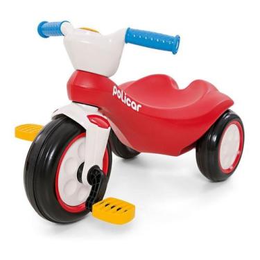 Imagem de Carrinho De Pedal Triciclo Policiclo Andador Poliplac, Vermelho