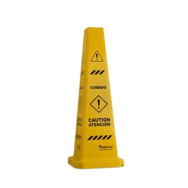 Imagem de Cone bralimpia sinalização cuidado  (port/ing/esp) , CONE BRALIMPIA SI