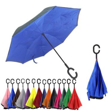 Imagem de Guarda chuva invertido tecido duplo impermeável hastes reforçadas cont