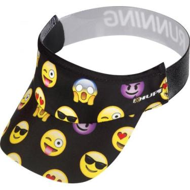 Imagem de Viseira para Corrida HUPI Emoticons, Preto, ÚNICO