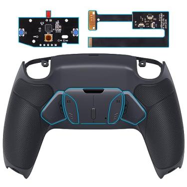 Imagem de eXtremeRate Kit de remapeamento programável RISE4 cinza-escuro com aderência emborrachada para controle PS5 BDM-010 e BDM-020, placa de atualização e revestimento traseiro cinza clássico redesenhado e 4 botões traseiros para controle de PS5