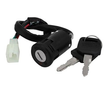 Imagem de uxcell Interruptor de chave scooter ATV ciclomotor Go Kart trava elétrica para motocicleta