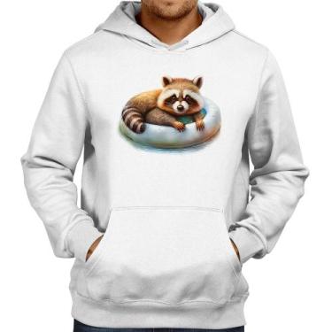 Imagem de Moletom Panda Vermelho Relaxando Na Piscina - Foca na Moda, Branco, G