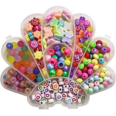 Imagem de Estojo Miçangas Infantil Coloridas Montar Pulseira Colar 106 - Evolver