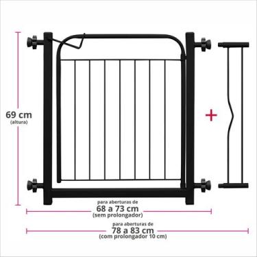 Imagem de Grade Para Cachorro Portão Porta Pet Proteção Bebe Segurança - Açomix