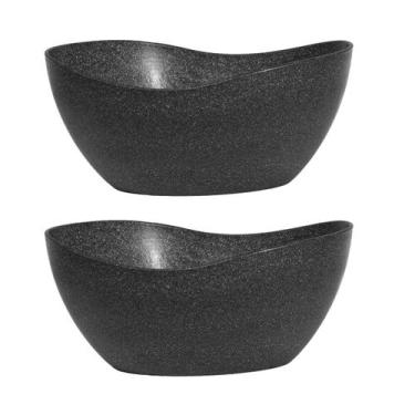 Imagem de 2un Tigela saladeira bowl oval servir 1,9lt preto - Evo