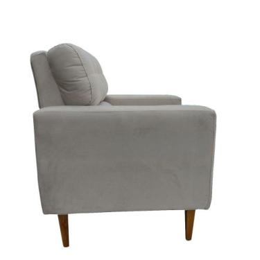 Imagem de Poltrona Decorativa Luna Linho Azul Marinho - Kimi Design