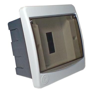 Imagem de Caixa Quadro De Embutir P/ 4 Disjuntores Din Com Tampa Fumê - DDG