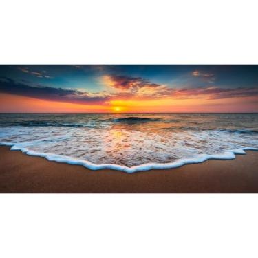 Imagem de Leyiyi Fundo fotográfico de 6 x 3 m à beira-mar, pôr do sol, cerimônia de casamento, festa havaiana, luau, hula, onda, oceano, espuma, praia, areia, lua de mel, viagem, verão, banquete, foto de bebê,