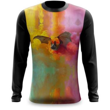 Imagem de Camiseta Manga Longa Morcego em Fumaça Colorida - FABRIQUETA, XG