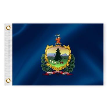 Imagem de Vermont State Boat Bandeira náutica 30,5 x 45,7 cm dupla face 3 camadas VT bandeira marinha nylon pequeno iate vela pontão barco ATV bicicleta caminhão Jeep motocicleta bandeira latão ilhós