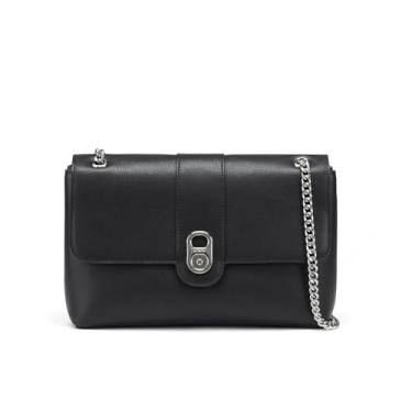 Imagem de LA FESTIN Bolsa pequena de couro para mulheres: Bolsa tiracolo de ombro, Preto