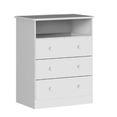 Imagem de Cômoda Infantil Smim Peroba Branco em 100% MDF com 3 Gavetas, U, BRANC