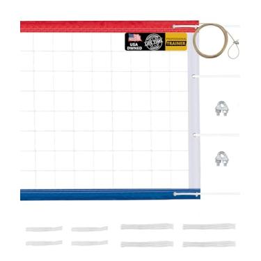 Imagem de YNSZAS Rede De Vôlei Profissional Para Serviço Pesado, Cabo De Aço Para Aeronaves De 46 Pés, Resistente Às Intempéries Atualizado, Portátil Para Ambientes Externos E Internos, Piscina, Árvores, Qu