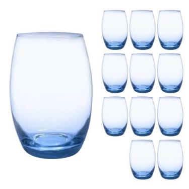 Imagem de Jogo 12 Copos Grandes Bellagio Redondo 450ml Azul - Praticasa