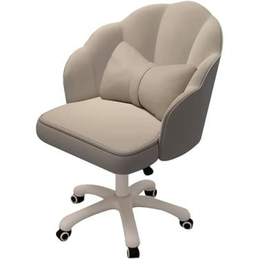 Imagem de Cadeira de trabalho moderna tufada de computador mesa de escritório em casa cadeira borboleta com encosto central estofado giratório altura ajustável veludo acento cadeira (cor: cinza)
