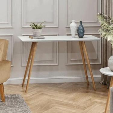 Imagem de Aparador Decorativo Laqueado com Vidro Pés Palito - Bisart, Branco