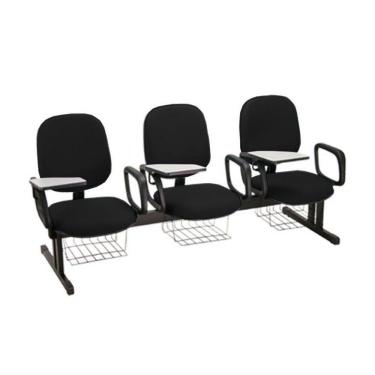 Imagem de Cadeira em longarina para Escolas Linha Uno Preto