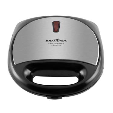 Imagem de Grill E Sanduicheira Britânia Crome Inox 750W Inox 220V