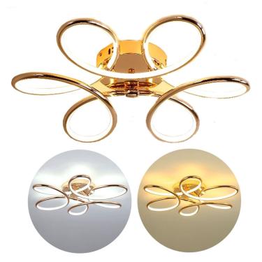 Imagem de Lustre Led Flor Espiral Moderno Luminária Teto Luz Ajustável Sobrepor Luxuoso Brinovar