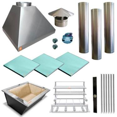 Imagem de Churrasqueira Gourmet Makeer 3 S Fundo 3 Vidros 2435 P