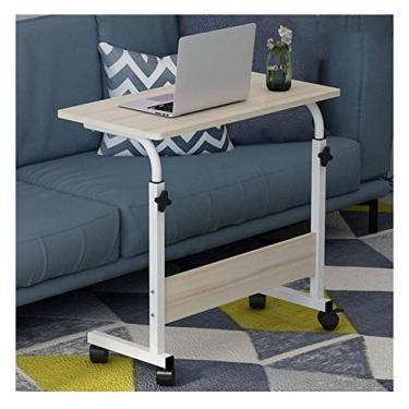 Imagem de Mesa de laptop móvel, sofá, lateral, laptop, notebook, mesa para PC, altura ajustável, mesa sobrecama, mesa de computador portátil para sala de estar e quarto (bordo 80 x 40 cm)