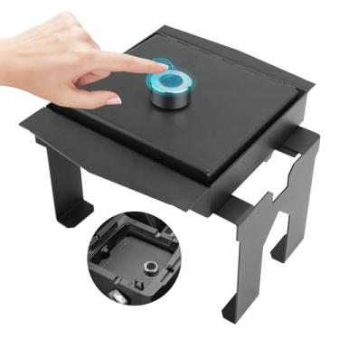 Imagem de HQPASFY Cofre de console central com trava de impressão digital compatível com Jeep Wrangler JL 2018-Current Caixa organizadora de armazenamento de segurança