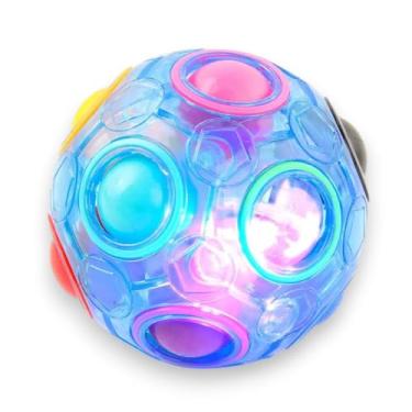 Imagem de Brinquedo Sensorial Giratório, Spinner com Luzes LED, Pop Fidget Mágico, Antistress Cores Sortidas
