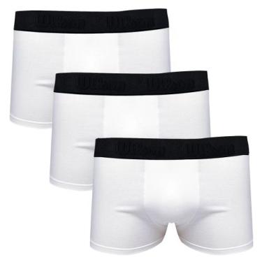 Imagem de Kit 3 Cuecas Masculinas Boxer Cotton Basic Wilson Branco, GG