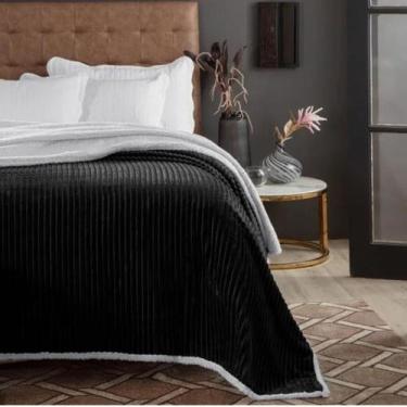 Imagem de Cobertor Boreal Casal Liso Sherpa Coberdrom - Corttex, Preto