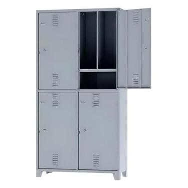 Imagem de Roupeiro de aço insalubre divisão interna com 4 portas - MOVEIS VITORI