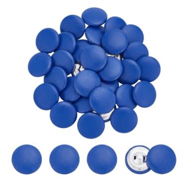 Imagem de NBEADS 30 peças de botão coberto de couro, botões de costura redondos de haste de metal de 2,5 cm, botones de artesanato de 1 orifício para tapicería botões para tricô estofados tufos artesanais
