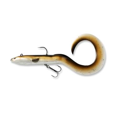 Imagem de Savage Gear Real EEL Isca de pesca pré-equipada, 3 g, pérola marrom oliva, contornos e movimento realistas, estrutura durável, configuração de gancho duplo, disponível em 3 tamanhos (20 a 40 cm)