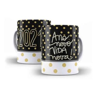 Imagem de Caneca Porcelana 2021 Ano Novo Vida Nova - Villa Caneca