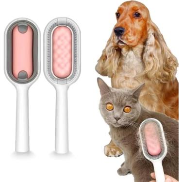 Imagem de Escova Removedor de Pelos 3 em 1 para Pets - Rasqueadeira, Banho a Seco e Massageador para Cachorros e Gatos, Facilita Limpeza Tira Pelos em Tecidos