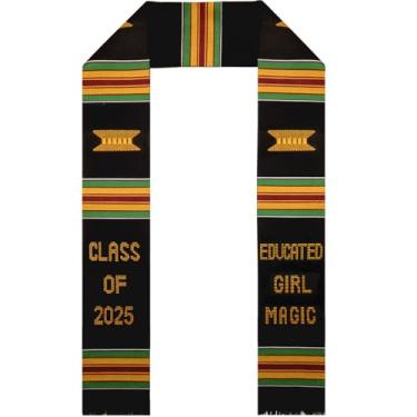 Imagem de Nesinpa Estola De Formatura Mágica Para Meninas Educadas 2025, Saole Preto, Aula Kente Arte Africana Autêntica