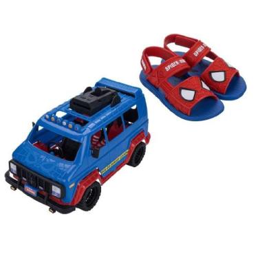 Imagem de Sandalia grendene kids homem aranha furgao ref 23222, 28, Azul, Vermel