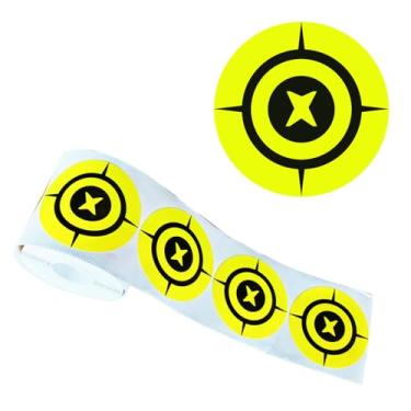 Imagem de Aimax Outdoor Adesivos Autoadesivos Amarelos Fluorescentes Para Alvos, Alvos De Tiro Alta Visibilidade 3", Adequados Pistolas, Revólveres, Rifles, Armas Pressão, Airsoft E Chumbo (Pacote Com 250)