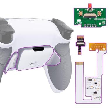 Imagem de eXtremeRate Kit De Remapeamento Programável Gray Rubberized Grip Rise V3 Para Controle Ps5 Bdm-030 040 050, Placa Atualização, Revestimento Inferior Branco Redesenhado, Botões Traseiros - Não
