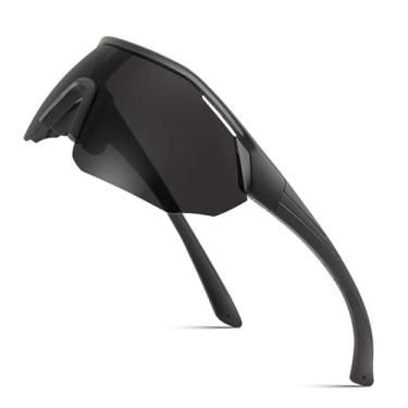 Imagem de FEISEDY Óculos de sol polarizados beisebol armação leve masculino feminino esportivo ciclismo óculos de sol para proteção MTB UV400 B0056, 001 - Preto, 70mm