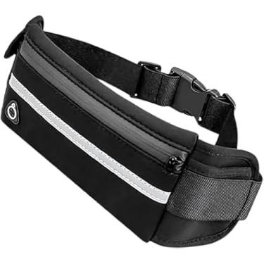 Imagem de Pochete Esportiva Premium Impermeável para Corrida, Academia, Bike e Trilha Porta Celular, Garrafa e Cinta Fitness Slim Unissex Compacta, Confortável e Durável para Atividades ao Ar Livre (PRETO)