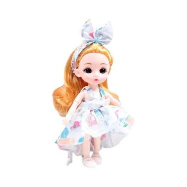 Imagem de 17cm Articulação Móvel Boneca Menina Vestir-se Maquiagem Brinquedo Diy